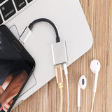 2-in-1 USB-C Charging 3.5mm Audio Adapter Converter For Type-C Android Smartphones(Black) - Rear View