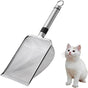 3.8mm Small Hole Cat Litter Scoop Stainless Steel Handle Pet Cleaning Shovel Silver