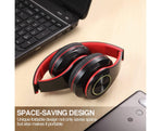Bluetooth Over Ear Headphones - Stereo Bass - Soft Earmuffs with Built-in Mic for Gym/Office