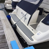1999 Bayliner 2855 Swim Platform Cockpit Boat EVA Foam Faux Teak Deck Floor Pad Mat SeaDek MarineMat Gatorstep Style Self Adhesive - Front View