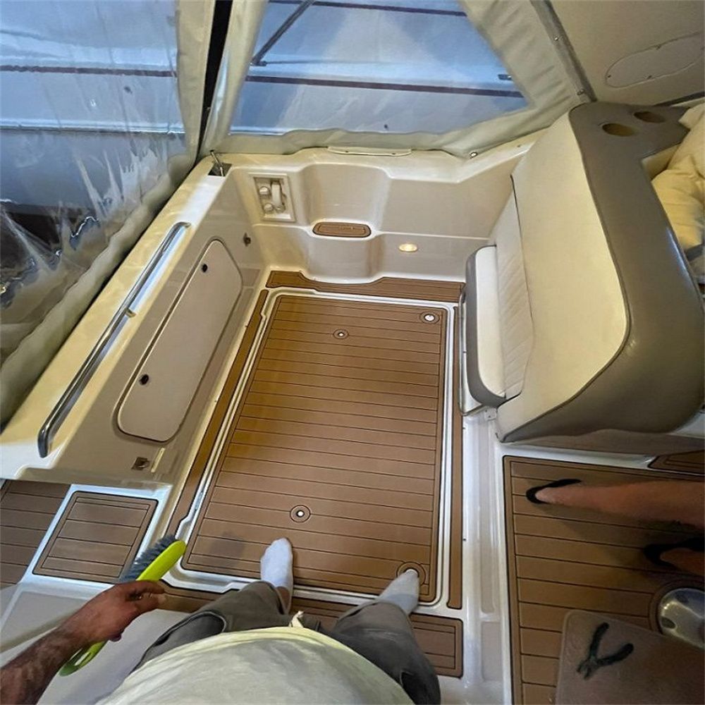 1999 Bayliner 2855 Swim Platform Cockpit Boat EVA Foam Faux Teak Deck Floor Pad Mat SeaDek MarineMat Gatorstep Style Self Adhesive