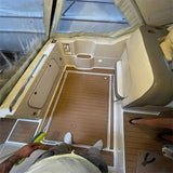 1999 Bayliner 2855 Swim Platform Cockpit Boat EVA Foam Faux Teak Deck Floor Pad Mat SeaDek MarineMat Gatorstep Style Self Adhesive - Top-Down View