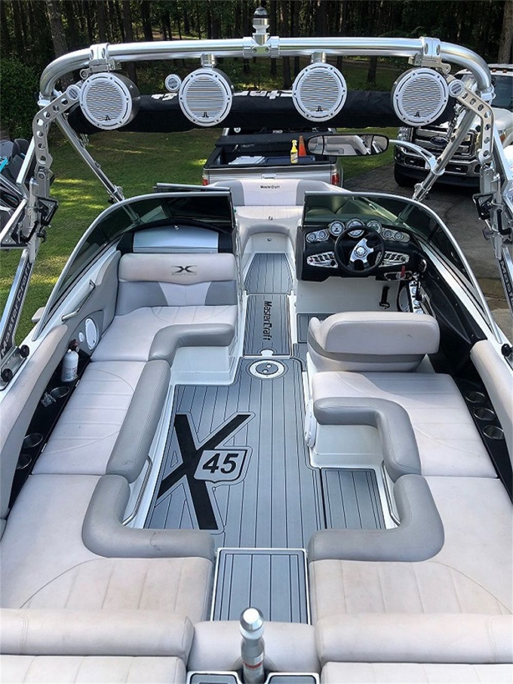 2005-2013 Mastercraft X45 Cockpit Pad Boat EVA Foam Faux Teak Deck Floor Mat SeaDek MarineMat Gatorstep Style Self Adhesive