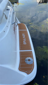 2002 Bayliner 2455 Swim Platform Cockpit Boat EVA Foam Faux Teak Deck Floor Pad Mat SeaDek MarineMat Gatorstep Style Self Adhesive - Front View