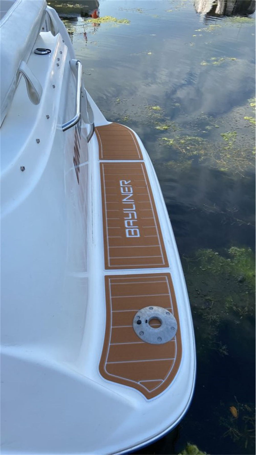 2002 Bayliner 2455 Swim Platform Cockpit Boat EVA Foam Faux Teak Deck Floor Pad Mat SeaDek MarineMat Gatorstep Style Self Adhesive