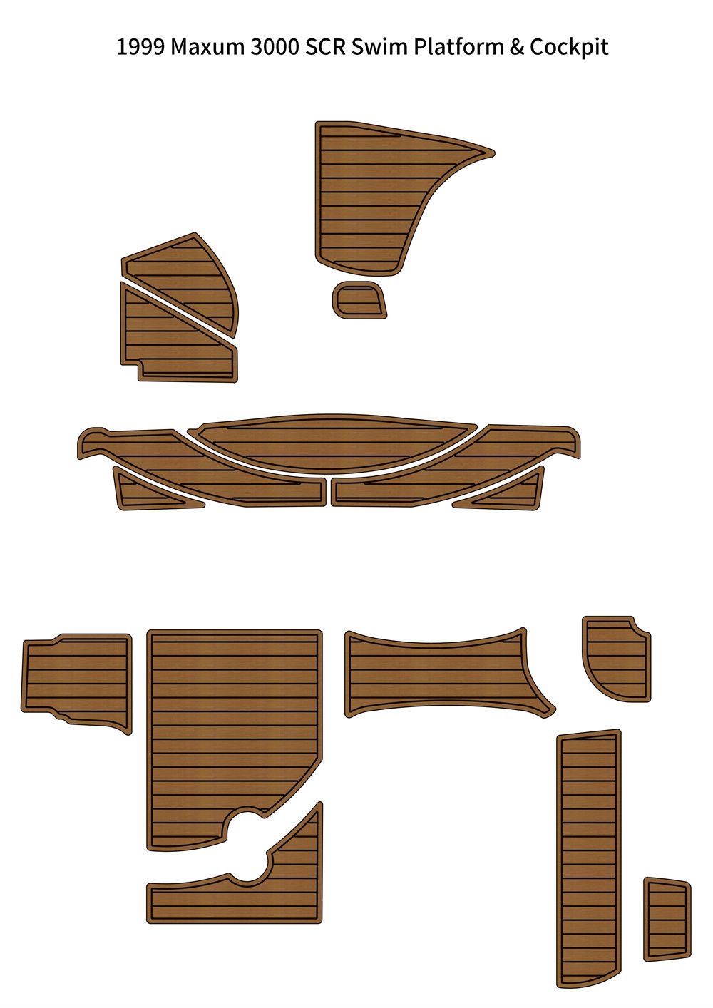 1999 Maxum 3000 SCR Swim Platform Cockpit Pad Boat EVA Faux Foam Teak Deck Floor SeaDek MarineMat Gatorstep Style Self Adhesive
