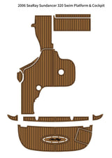 2006 Sea Ray Sundancer 320 Swim Platform Cockpit Pad Boat EVA Teak Flooring Mat SeaDek MarineMat Gatorstep Style Self Adhesive