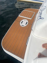 2003 Sea Ray 260 Sundancer Swim Platform Pad Boat EVA Foam Teak Deck Floor Mat SeaDek MarineMat Gatorstep Style Self Adhesive - Side View