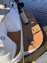2000 Sea Ray 340 Sundancer Swim Platform Pad Boat EVA Foam Teak Deck Floor Mat SeaDek MarineMat Gatorstep Style Self Adhesive - Front View
