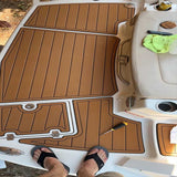 2008-2012 Chaparral 244 Sunesta Swim Platform Boat EVA Foam Teak Deck Floor Pad SeaDek MarineMat Gatorstep Style Self Adhesive - Front View