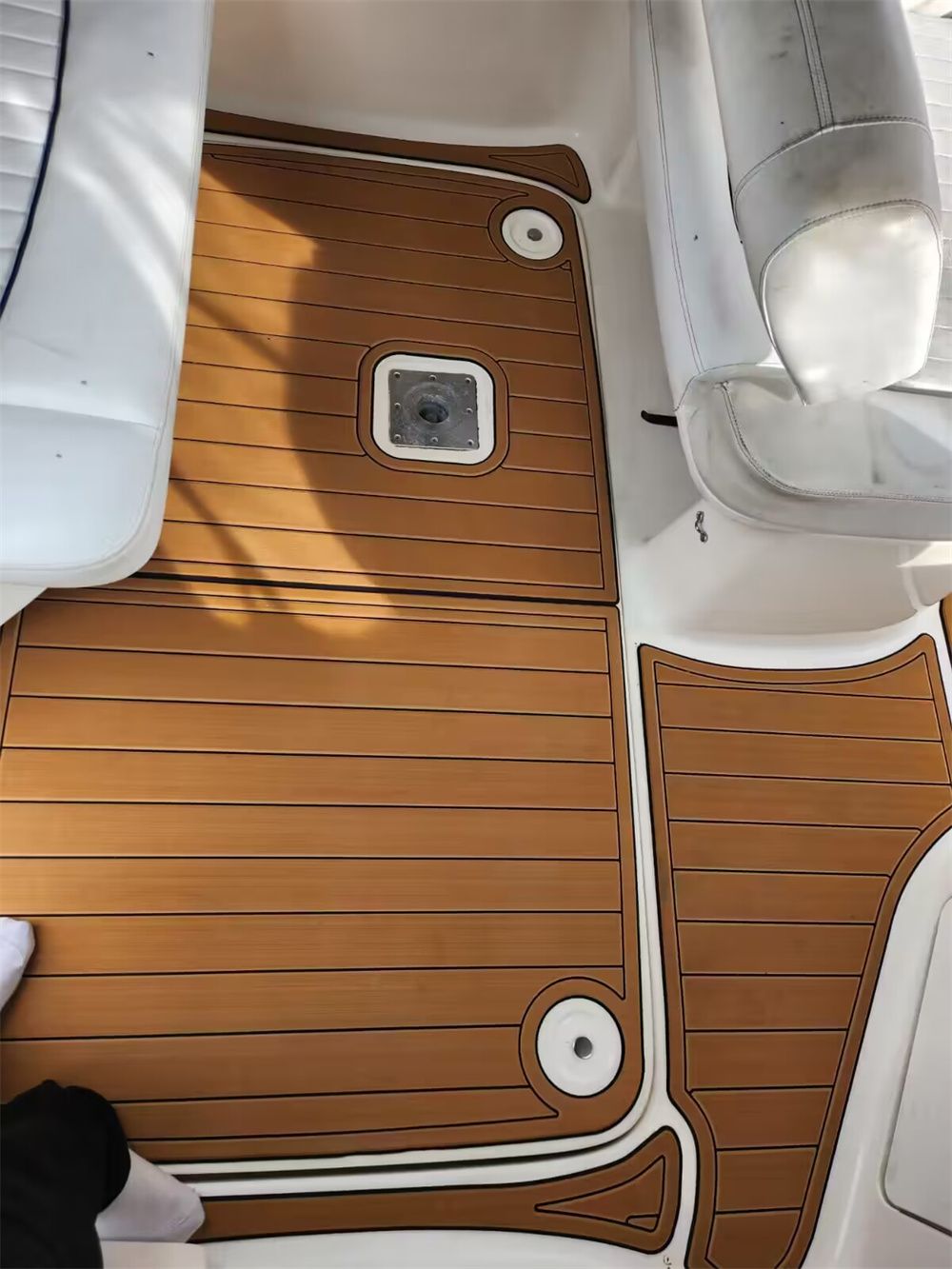 2001 Bayliner 2655 Swim Platform Cockpit Pad Boat EVA Foam Faux Teak Floor Mat SeaDek MarineMat Gatorstep Style Self Adhesive