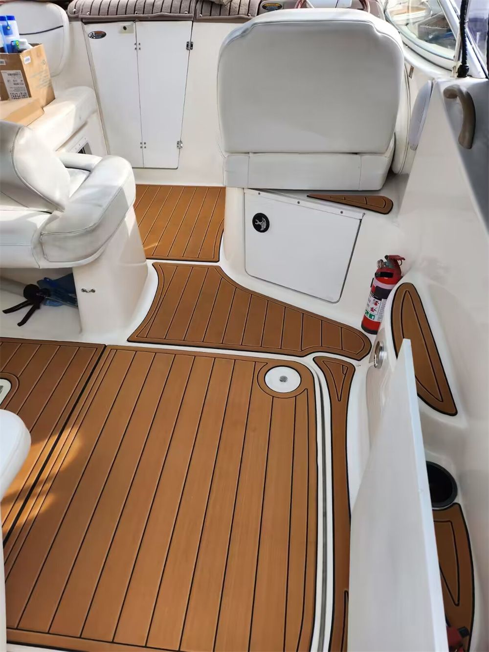 2001 Bayliner 2655 Swim Platform Cockpit Pad Boat EVA Foam Faux Teak Floor Mat SeaDek MarineMat Gatorstep Style Self Adhesive