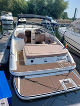 2004 Rinker 232 Swim Platform Cockpit Pad Boat EVA Foam Faux Teak Deck Floor Mat SeaDek MarineMat Gatorstep Style Self Adhesive - Front View