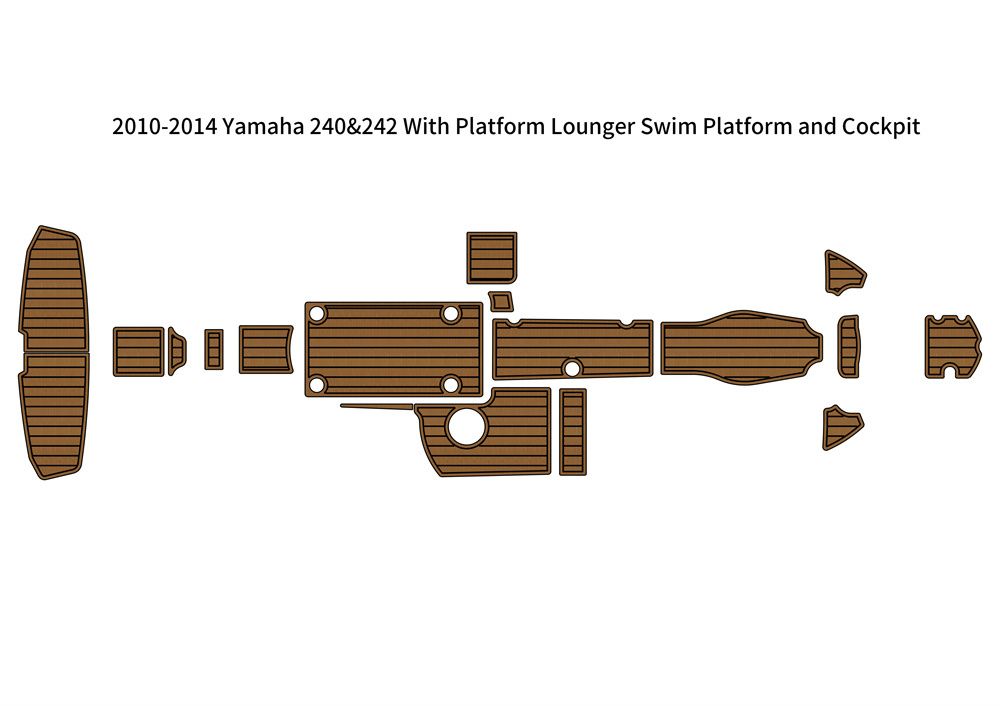 2010-2014 Yamaha 240&242 Lounger Swim Platform Cockpit Mat Boat EVA Teak Floor Pad SeaDek MarineMat Style Self Adhesive