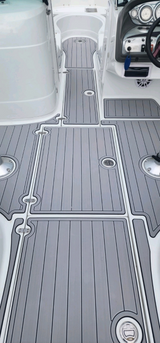 2008 Azure 298 Swim Platform Cockpit Pad Boat EVA Foam Faux Teak Deck Floor Mat SeaDek MarineMat Gatorstep Style Self Adhesive - Front View