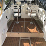 2000 Carolina Classic 25 Cockpit Pad Boat EVA Faux Foam Teak Deck Floor Mat SeaDek MarineMat Gatorstep Style Self Adhesive - Front View