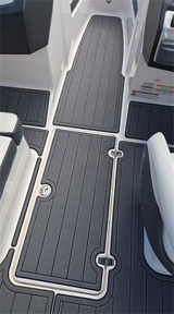 2016 Regal 1900 ES Swim Platform Cockpit Pad Boat EVA Foam Faux Teak Deck Floor Mat Seadek MarineMat Gatorstep Style Self Adhesive - Close-Up Angle