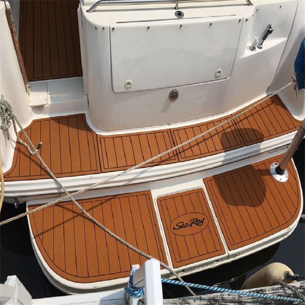 1998 Sea Ray 330 SD Swim Platform Pad Boat EVA Foam Faux Teak Deck Floor Mat SeaDek MarineMat Gatorstep Style Self Adhesive