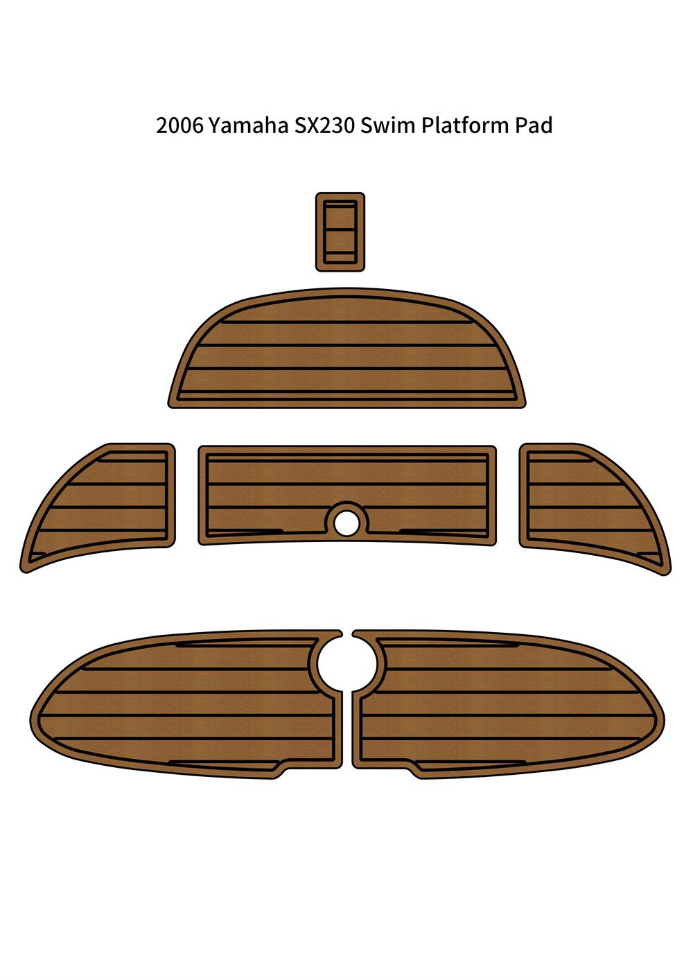 2006 & Earlier Yamaha SX230 Swim Platform Pad Boat EVA Foam Teak Deck Floor Mat SeaDek MarineMat Gatorstep Style Self Adhesive
