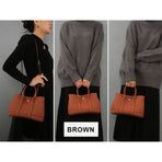 Women's shoulder bag, women's wallet, vintage handbag-Brown,Small