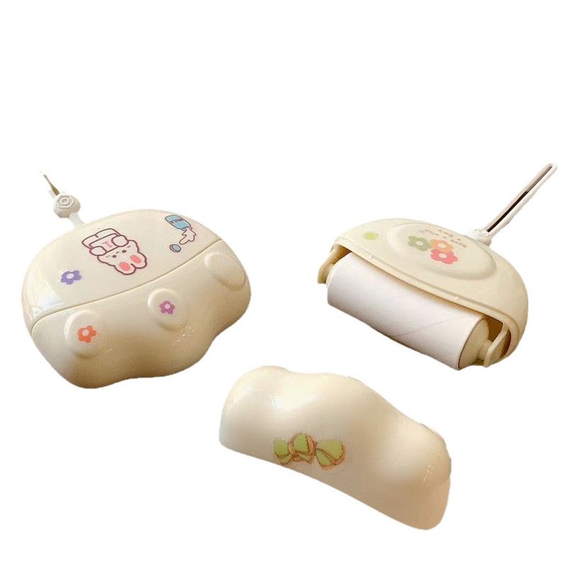 Cream Cat Paw Mini Lint Roller Portable Sticky Roller