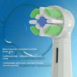 Replacement brush heads for rotary electric toothbrushes. Compatible with Oral-B's IO series (not genuine). High-density, rounded soft bristles. Pack of 4 (2 black, 2 white) - 45-Degree Angle