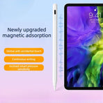 Magnetic iPad Capacitive Stylus, Compatible with Apple Tablets,  Replaceable Tip Drawing and Handwriting Stylus—3 Tips—White
