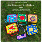 UPortable folding camping chair,  versatile folding chair for outdoor fishing, waiting in line, and picnics—Orange Passion Fruit Pattern