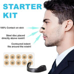 Square Magnetic Nose Clip Set - Anti-Snoring Nasal Strips - Breathing Aid for Sleep and Exercise - Black