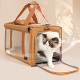 Multifunctional Pet Travel Bag: Large Capacity, Breathable, Portable, Handheld or Crossbody Pet Bag - Brown