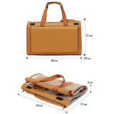Multifunctional Pet Travel Bag: Large Capacity, Breathable, Portable, Handheld or Crossbody Pet Bag - Brown - Top-Down View
