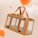 Multifunctional Pet Travel Bag: Large Capacity, Breathable, Portable, Handheld or Crossbody Pet Bag - Brown - Extra Image