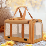 Multifunctional Pet Travel Bag: Large Capacity, Breathable, Portable, Handheld or Crossbody Pet Bag - Brown - Extra Image