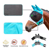 Breathable Horse Face Mask - Mosquito, Insect, and Fly Protection - Equestrian Racing Head Cover - Black - L