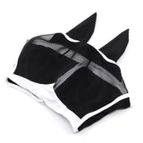 Breathable Horse Face Mask - Mosquito, Insect, and Fly Protection - Equestrian Racing Head Cover - Black - S