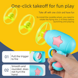 Bamboo Dragonfly Toy Gun Set with Glowing Frisbee Spinner -Pet toys – Pink