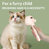 Rechargeable Pet Massage Comb with Spray, Anti-Shedding, Detangling, and Cleaning Comb - White - Front View