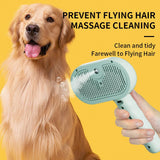 Rechargeable Pet Massage Comb with Spray, Anti-Shedding, Detangling, and Cleaning Comb - Pink - Side View