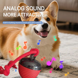 Electric Rolling Pet Ball for Cats and Dogs, Durable, Chew-Resistant, Rope-Knot, Squeaky, and Glowing Toy - Red - Side View