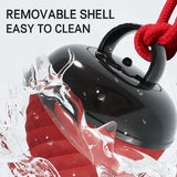 Electric Rolling Pet Ball for Cats and Dogs, Durable, Chew-Resistant, Rope-Knot, Squeaky, and Glowing Toy - Red - Rear View