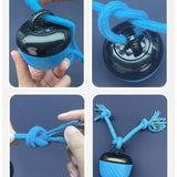 Electric Rolling Pet Ball for Cats and Dogs, Durable, Chew-Resistant, Rope-Knot, Squeaky, and Glowing Toy - Red - Extra Image