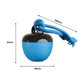 Electric Rolling Pet Ball for Cats and Dogs, Durable, Chew-Resistant, Rope-Knot, Squeaky, and Glowing Toy - Red - Extra Image