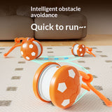Smart Self-Rolling Pet Toy, Durable Chew Ball for Cats and Dogs to Keep Themselves Entertained - Orange - Side View