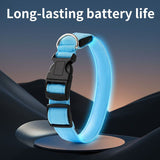 Pet LED Light-Up Collar, Large, Adjustable, USB Rechargeable, for Cats and Dogs, Nighttime Anti-Lost - Pink - Top-Down View