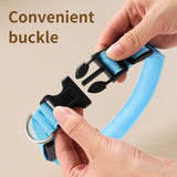 Pet LED Light-Up Collar, Large, Adjustable, USB Rechargeable, for Cats and Dogs, Nighttime Anti-Lost - Pink