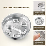 2-Piece Stainless Steel Slow Feeder Set for Pets, Reversible, for Cats and Dogs – Puppy Design - Rear View