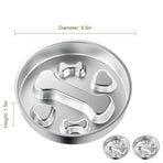 2-Piece Stainless Steel Slow Feeder Set for Pets, Reversible, for Cats and Dogs – Bone Design