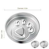 2-Piece Stainless Steel Slow Feeder Set for Pets, Reversible, for Cats and Dogs – Paw Design