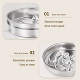 2-Piece Stainless Steel Slow Feeder Set for Pets, Reversible, for Cats and Dogs – Paw Design