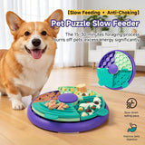 3-in-1 Pet Puzzle Slow Feeder Bowl with Multi-Level Rotating Disk - Purple-green - Extra Image